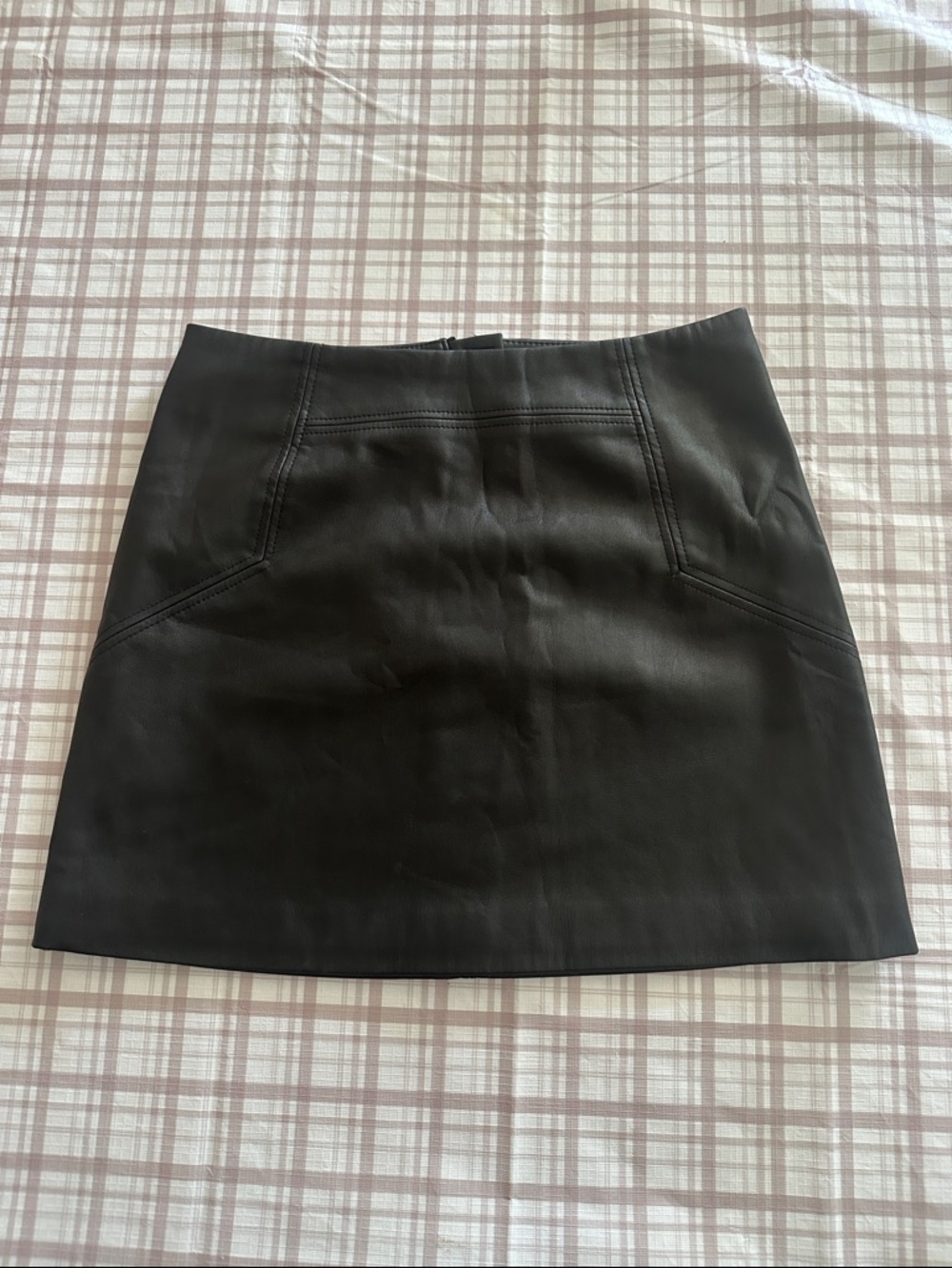 H&M Black Faux Leather Mini Skirt